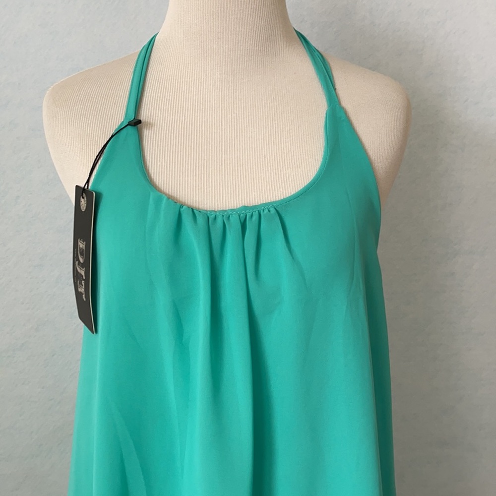 DJT Chiffon Sheer Slight High-Low Sleeveless Dress - Picture 2 of 11